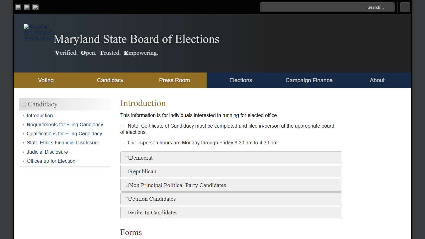 Candidacy Introduction